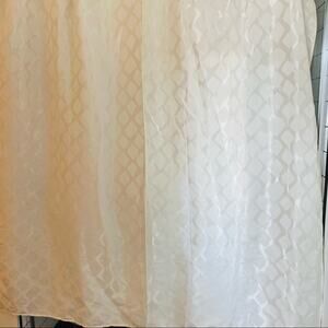 ANTHROPOLOGIE Geometric Pattern Print White Minimalist Neutral Shower Curtain
